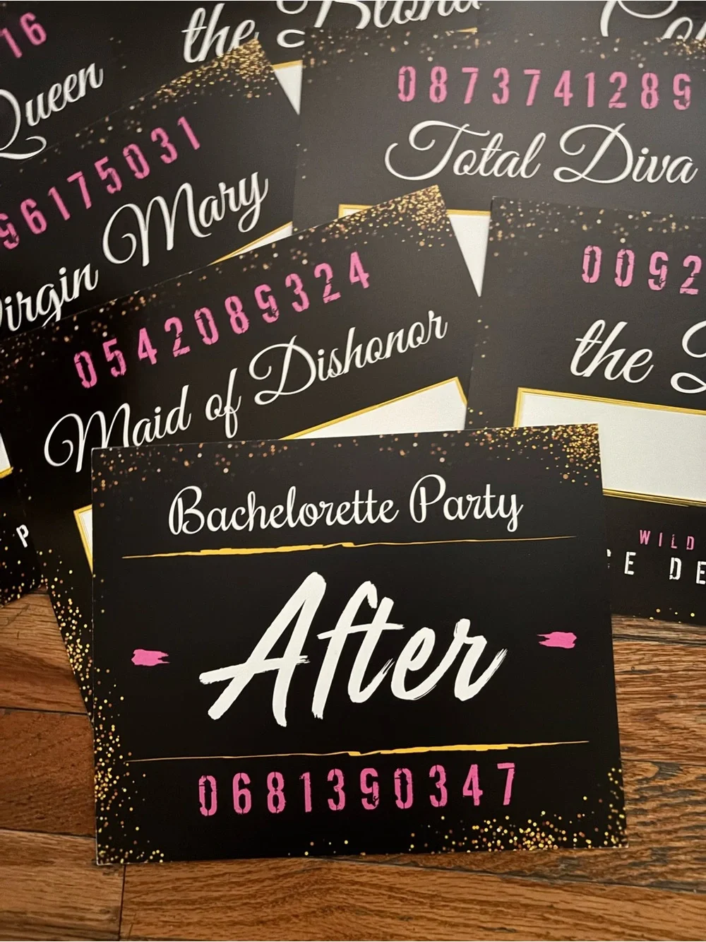 Bride to Be Bachelorette Party Sash and Decorative Signs - White and Gold